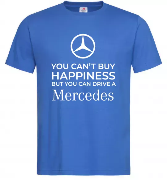 Чоловіча футболка You can drive a Mercedes Яскраво-синій фото