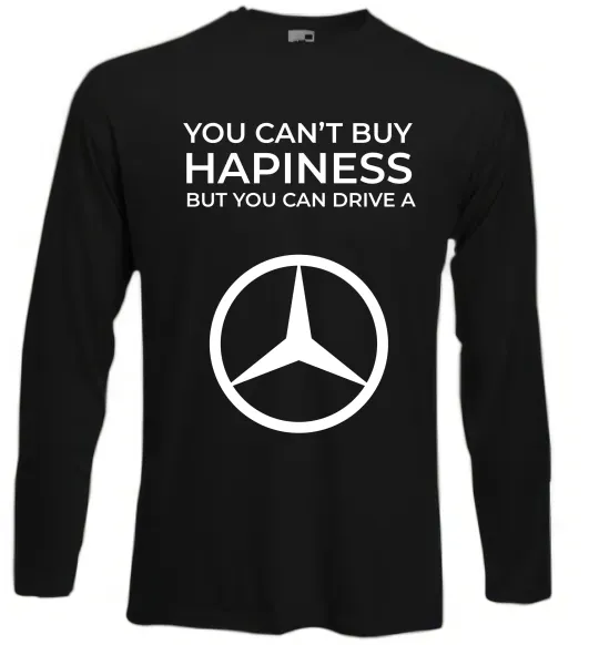 Лонгслів You can drive a Mercedes Чорний фото