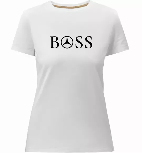 Жіноча преміум футболка Mercedes Boss Білий фото