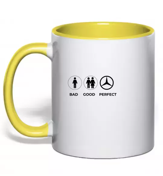Чашка с цветной ручкой Good Perfect Mercedes Солнечно желтый фото