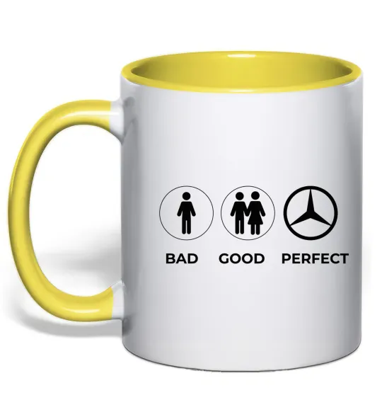 Чашка с цветной ручкой Good Perfect Mercedes Лимонный фото