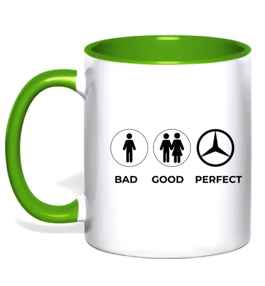 Чашка с цветной ручкой Good Perfect Mercedes Лаймовый фото