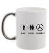 Чашка з кольоровою ручкою Good Perfect Mercedes Срібло фото
