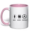 Чашка з кольоровою ручкою Good Perfect Mercedes Ніжно рожевий фото