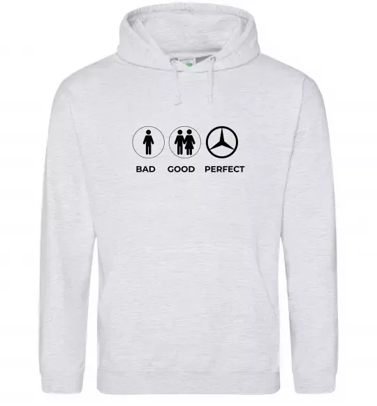 Женская толстовка (худи) Good Perfect Mercedes Серый меланж фото