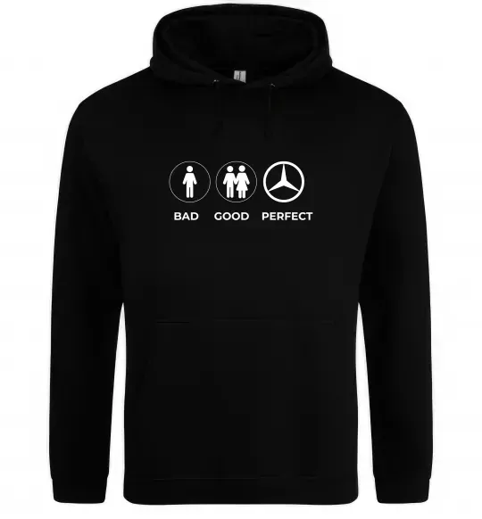 Мужская толстовка (худи) Good Perfect Mercedes Черный фото