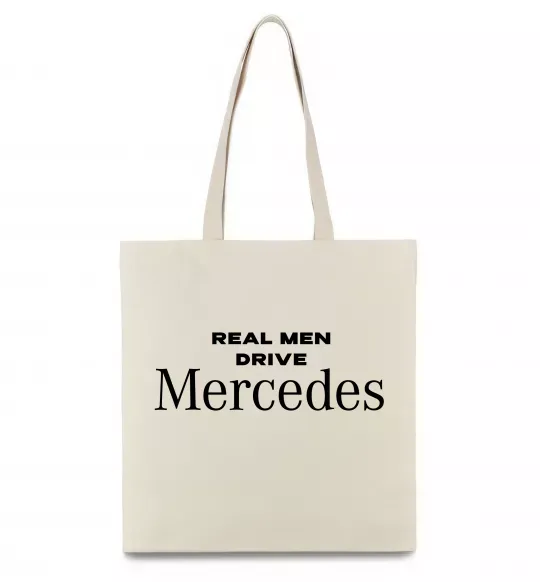 Эко-сумка Real men drive Mercedes Бежевый фото