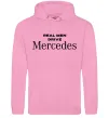 Мужская толстовка (худи) Real men drive Mercedes Розовый фото
