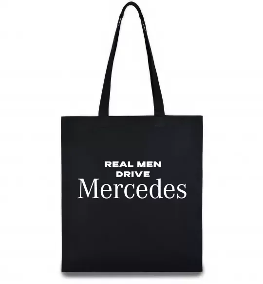 Эко-сумка Real men drive Mercedes Черный фото