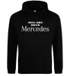 Чоловіча толстовка (худі) Real men drive Mercedes Чорний фото