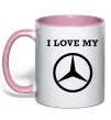 Чашка с цветной ручкой I love my Mercedes Нежно розовый фото