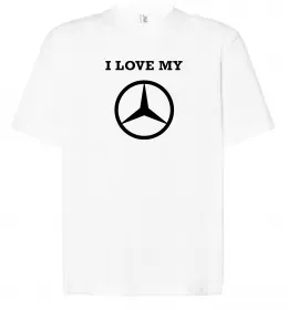 Футболка Оверсайз I Love Mercedes Білий фото