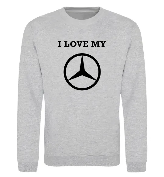 Свитшот I love my Mercedes Серый меланж фото
