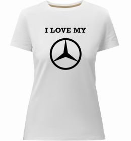 Женская премиум футболка I love my Mercedes