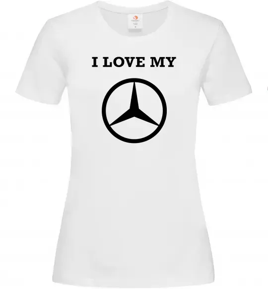 Женская футболка I love my Mercedes Белый фото