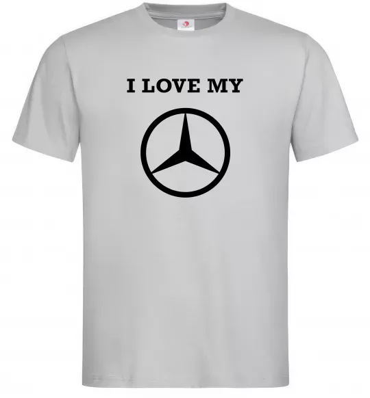 Мужская футболка I love my Mercedes Серый фото