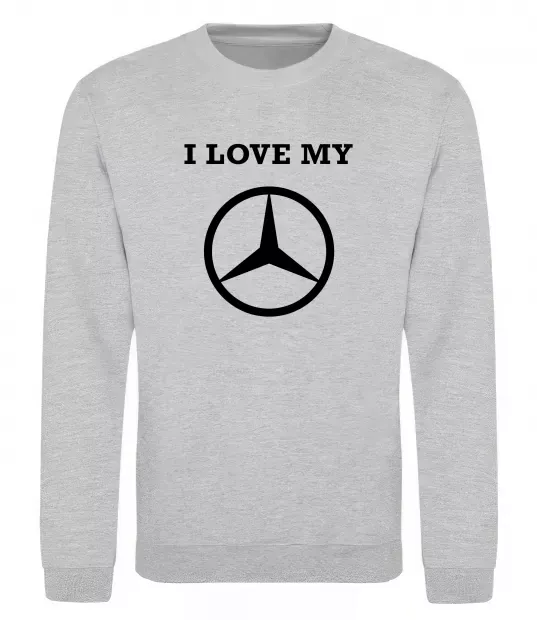 Свитшот I love my Mercedes Серый меланж фото