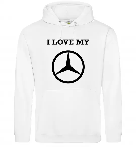 Мужская толстовка (худи) I love my Mercedes Белый фото