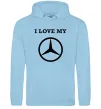 Мужская толстовка (худи) I love my Mercedes Голубой фото
