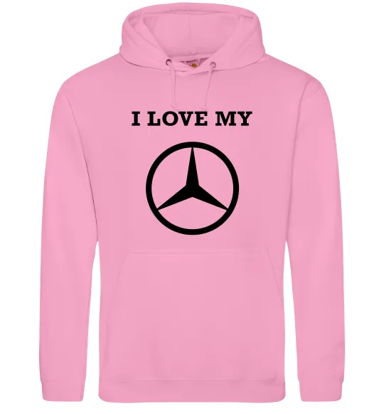 Женская толстовка (худи) I love my Mercedes Розовый фото