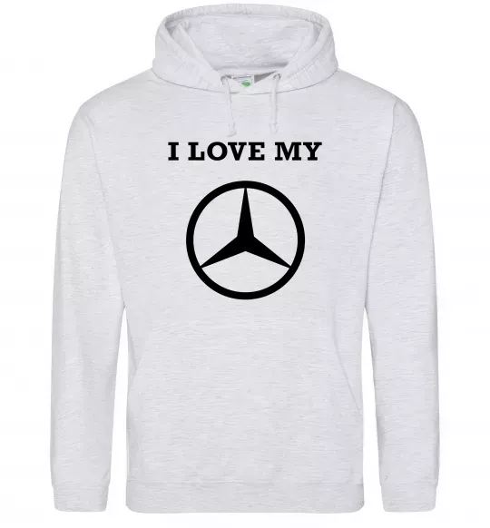 Женская толстовка (худи) I love my Mercedes Серый меланж фото