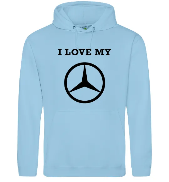 Женская толстовка (худи) I love my Mercedes Голубой фото