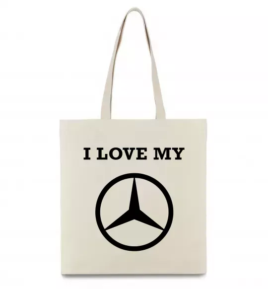Эко-сумка I love my Mercedes Бежевый фото