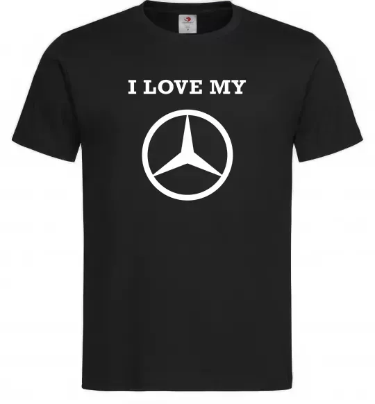 Мужская футболка I love my Mercedes Черный фото