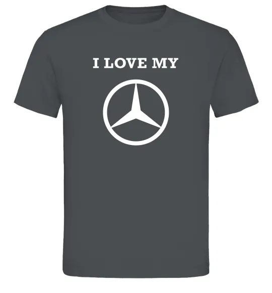Мужская футболка I love my Mercedes Графит фото