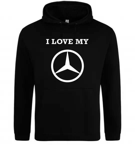 Мужская толстовка (худи) I love my Mercedes Черный фото