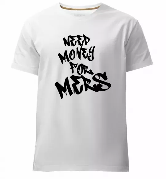 Мужская премиум футболка Need money for Mers Белый фото