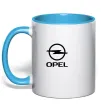 Чашка с цветной ручкой Opel Голубой фото