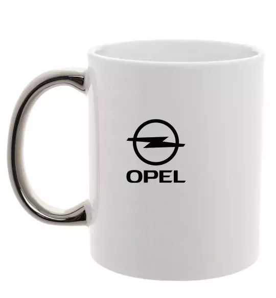 Чашка с цветной ручкой Opel Серебро фото