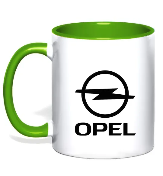 Чашка с цветной ручкой Opel Лаймовый фото