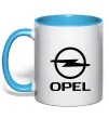 Чашка с цветной ручкой Opel Голубой фото