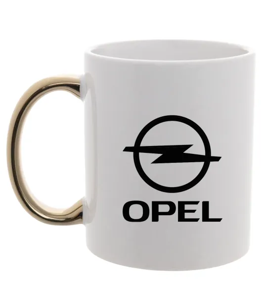 Чашка с цветной ручкой Opel Золото фото