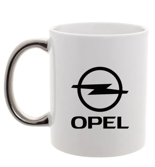 Чашка с цветной ручкой Opel Серебро фото