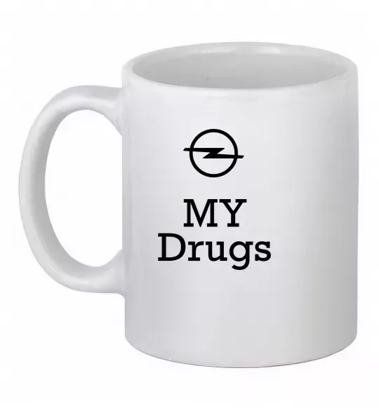 Чашка керамічна Opel my drugs Білий фото
