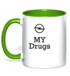 Чашка с цветной ручкой Opel my drugs Лаймовый фото