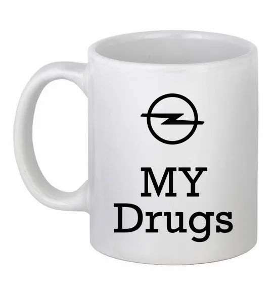 Чашка керамічна Opel my drugs Білий фото