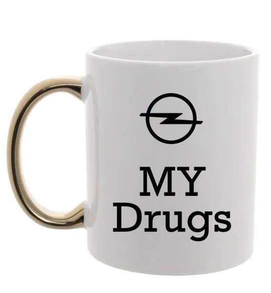 Чашка с цветной ручкой Opel my drugs Золото фото