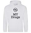 Мужская толстовка (худи) Opel my drugs Серый меланж фото