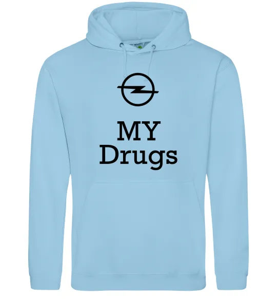 Чоловіча толстовка (худі) Opel my drugs Блакитний фото