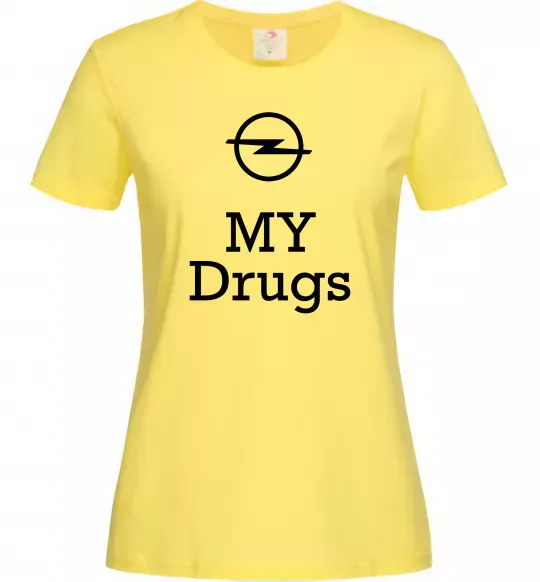 Жіноча футболка Opel my drugs Лимонний фото