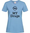 Жіноча футболка Opel my drugs Блакитний фото