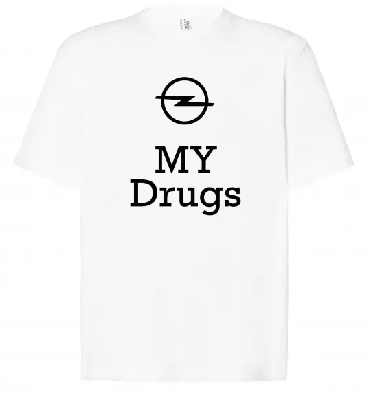 Футболка Оверсайз Opel my drugs Білий фото
