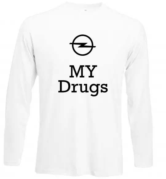 Лонгслив Opel my drugs Белый фото