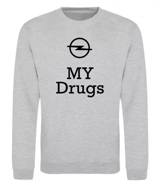 Світшот Opel my drugs Сірий меланж фото
