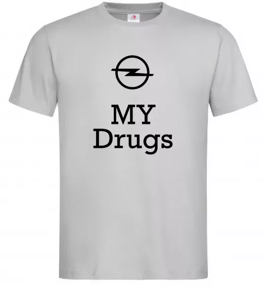 Чоловіча футболка Opel my drugs Сірий фото