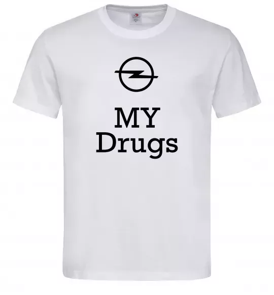Чоловіча футболка Opel my drugs Білий фото